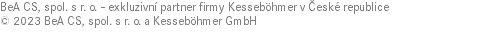 BeA CS, spol. s r. o. – exkluzivní partner firmy Kesseböhmer v České republice © 2023 BeA CS, spol. s r. o. a Kesseböhmer GmbH 